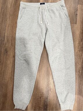 J. Crew Authentic Fleece Sweats in Heather Gray and Cream